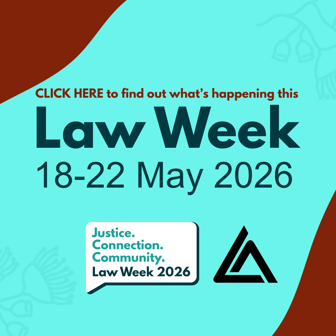 Text reads: Click here to find out what's happening this Law Week