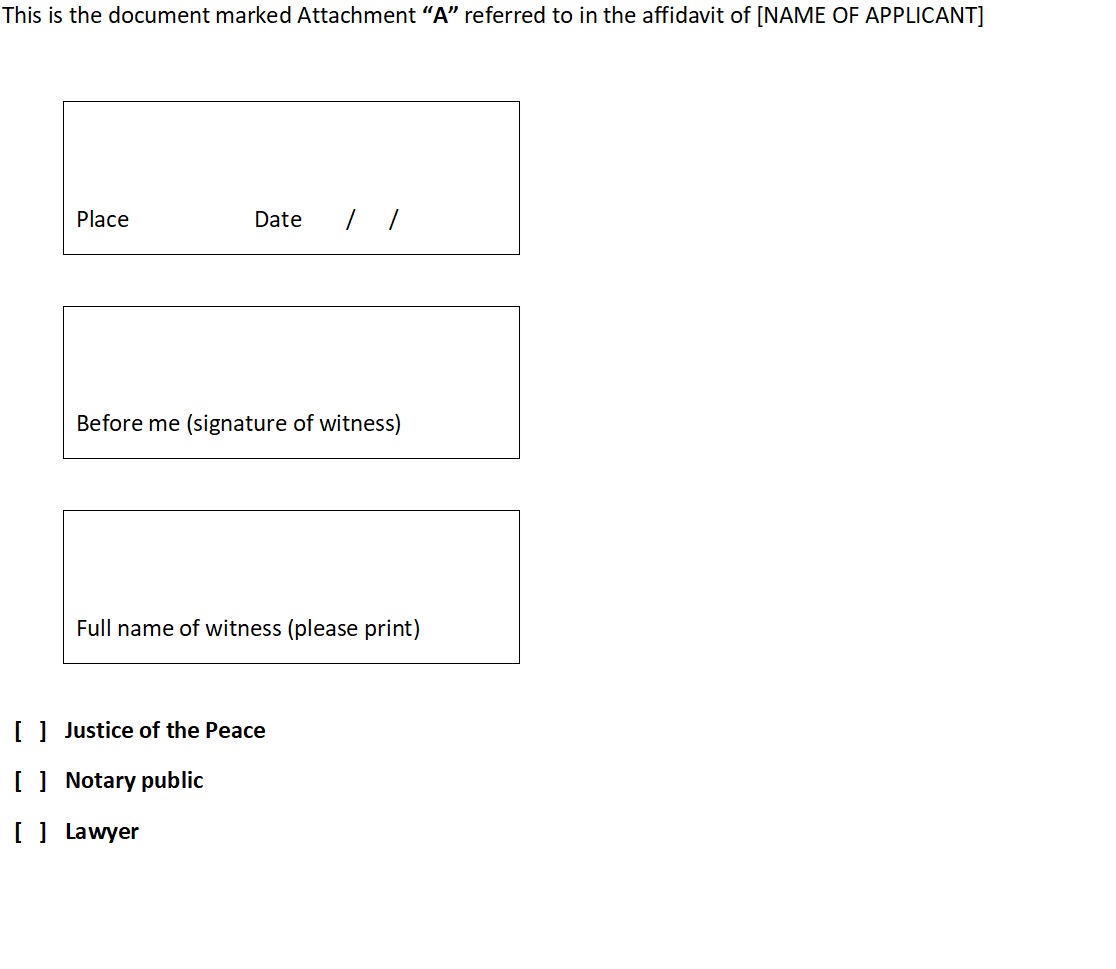 Affidavit Annexure Page