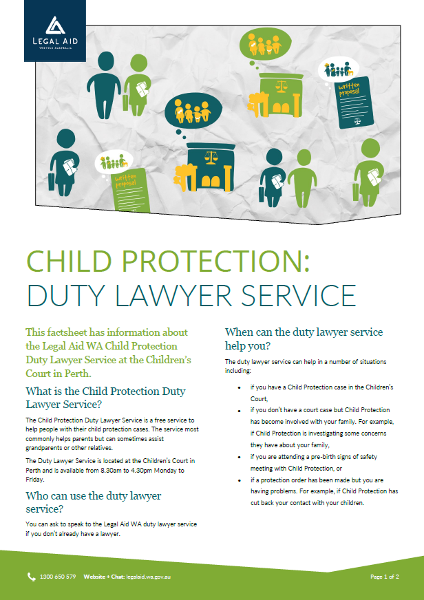 Thumbnail - Child Protection Duty Lawyer Service fact sheet