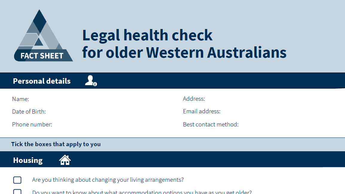 Thumbnail of Legal Health Check sheet