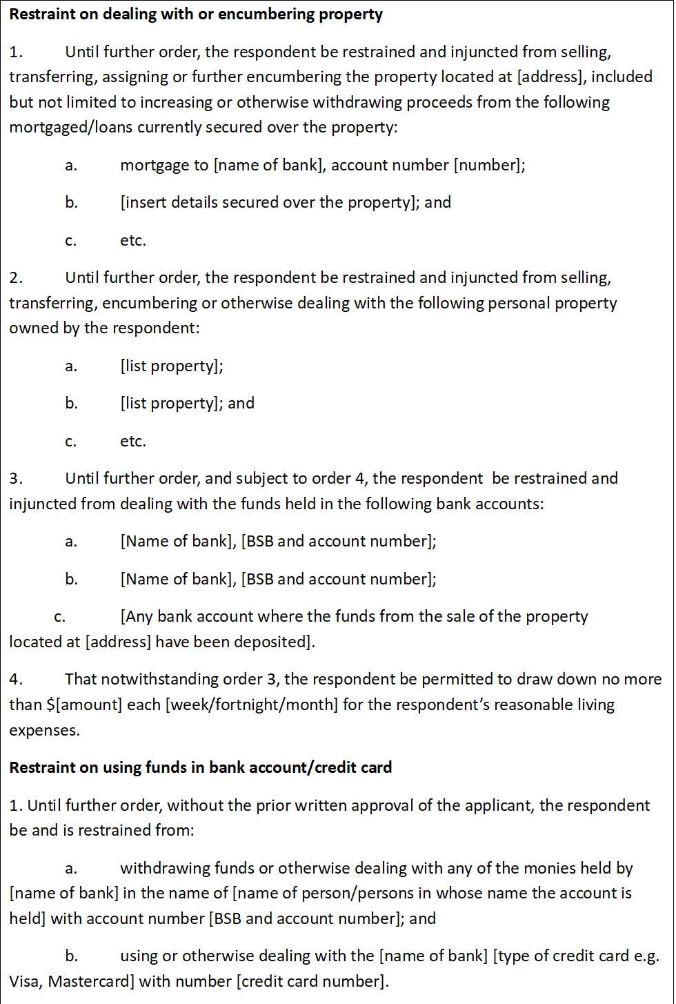 Precedent orders part 1