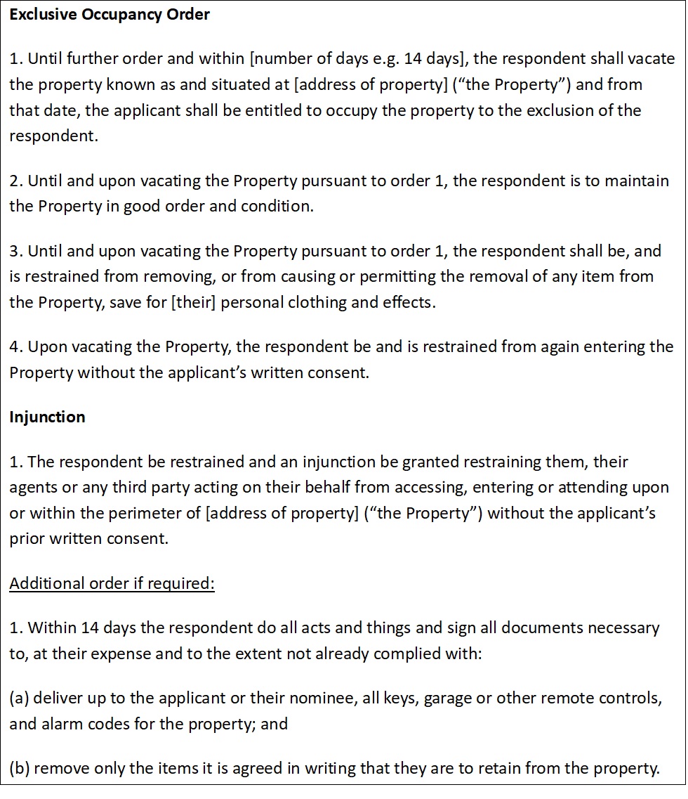 Precedent orders