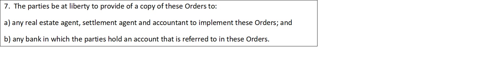 Precedent orders part 2