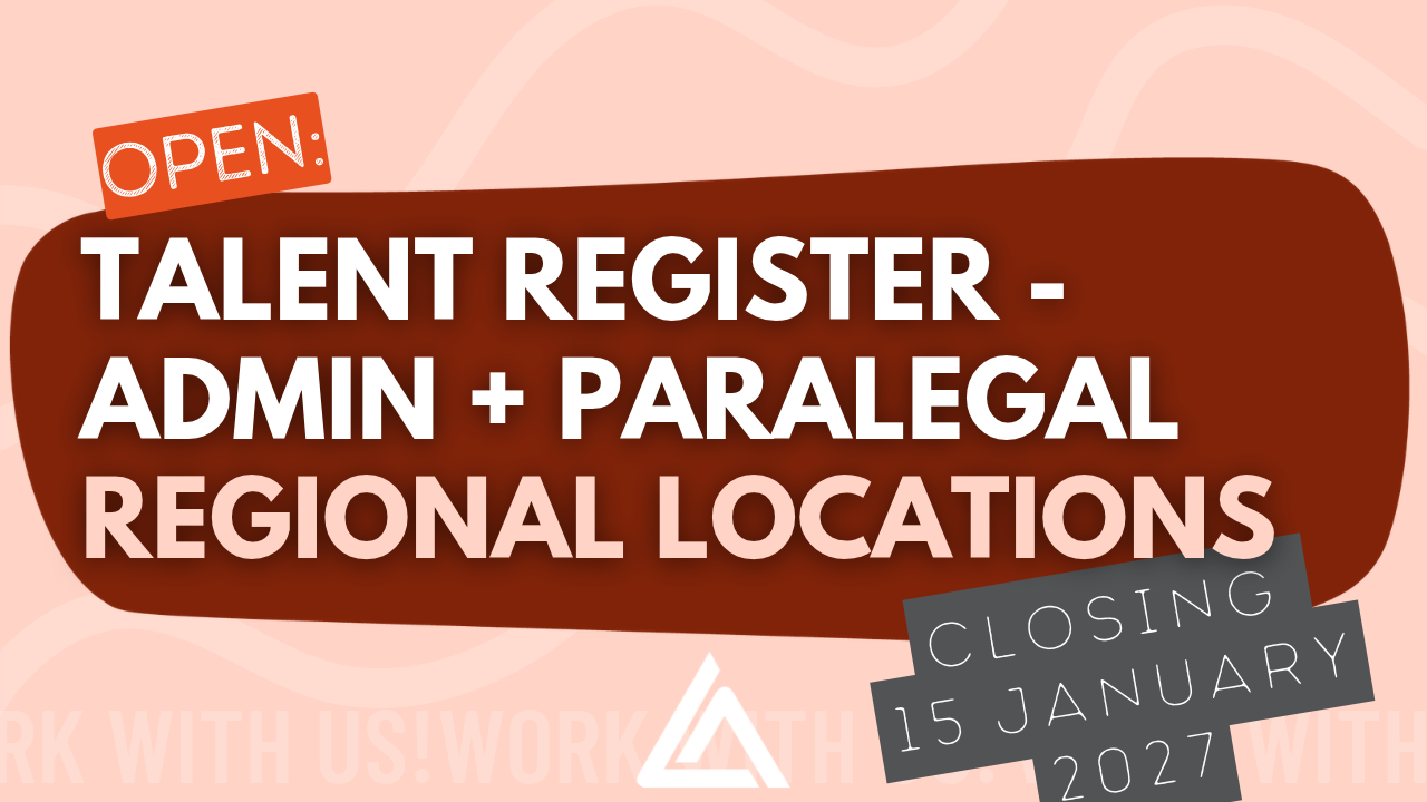 Open: Talent register - Regional Offices. Closing 15 Jan 2027..